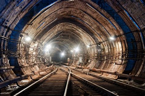 Rail Crossing At Subway Tunnel Stock Photo Image Of Exploration