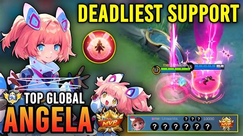 Deadliest Support Angela Best Build 2023 Top Global Angela Gameplay Mobile Legends Youtube