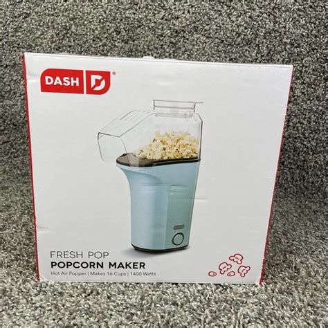 Dash Kitchen Dash Fresh Pop Popcorn Maker Aqua Blue 6 Cups Hot Air