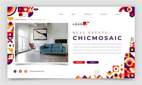 Premium Vector Flat Design Real Estate Business Landing Page Template