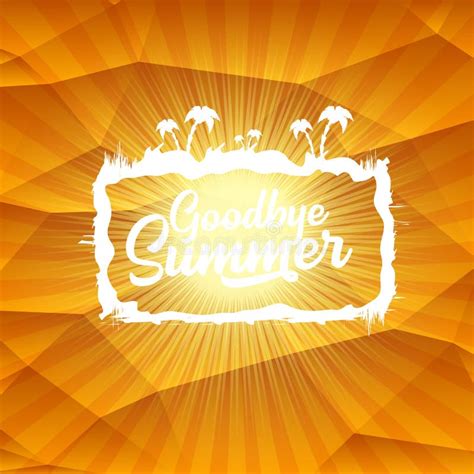 White Goodbye Summer Vector Concept Text Label Or Sticker On Orange