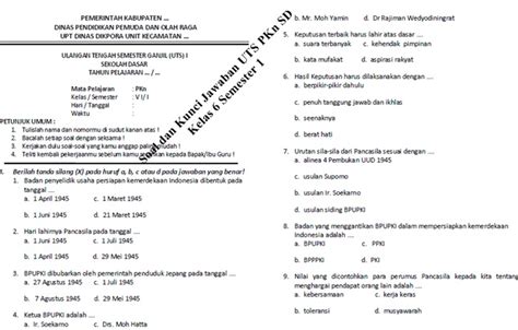 Contoh Soal Uts Pkn Sd Kelas Semester Semester Jtlasopa