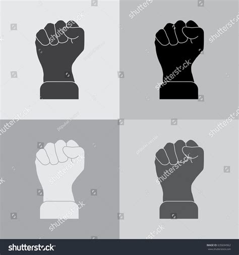 Fist Icon Vector Illustration Stock Vector Royalty Free 635694962