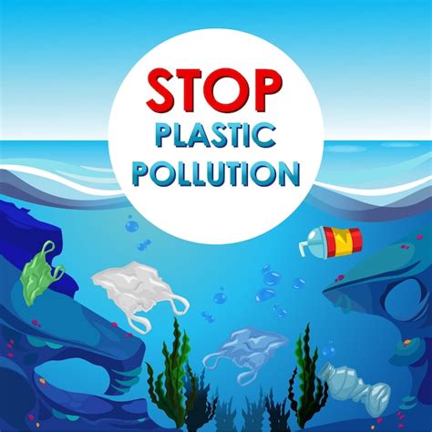 Premium Vector Stop Ocean Plastic Pollution The Illustration Shows