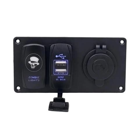 Wupp Car Auto Panel Switches Boat Marine Aluminum Switch Board Usb