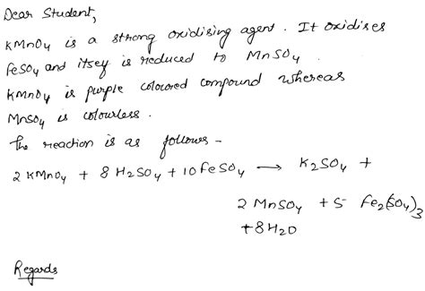 Dilute Ferrous Sulphate Was Gradually Addes To The Beaker Containing