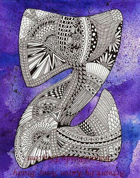 Zent Alpha Monogram Art Tangle Art Zentangle Drawings