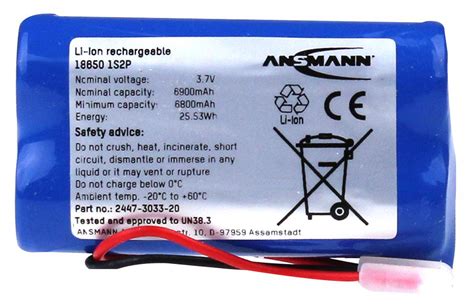 3 7V 7000mAh 1S2P Li Ion Battery Pack Ansmann CPC