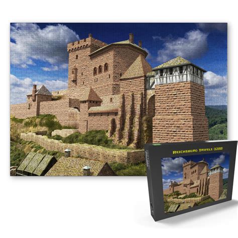 Puzzle Teile Mit Einer Rekonstruktion Der Reichsburg Trifels Des