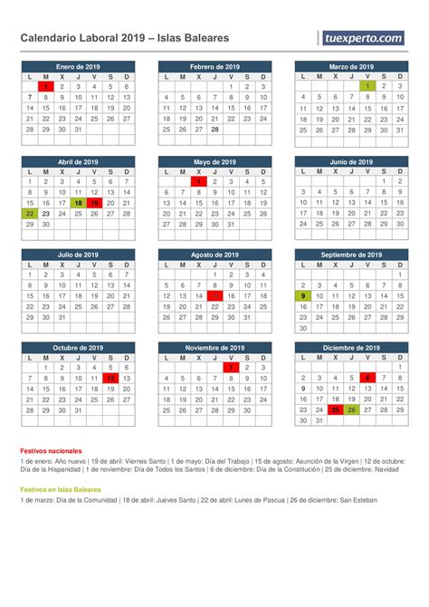 Calendario De Vacaciones 2019 Más De 100 Plantillas Para Descargar E