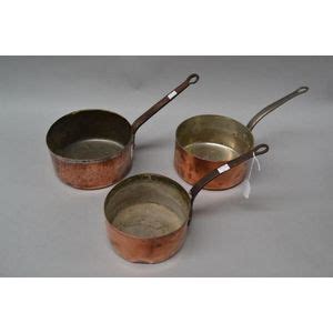 Set Of Antique French Copper Saucepans Cm Diameter Copper