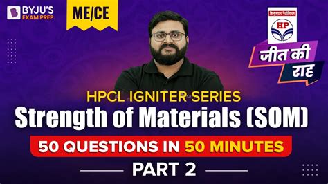 Hpcl Strength Of Materials Som Mcq In Hindi Hpcl Mechanical