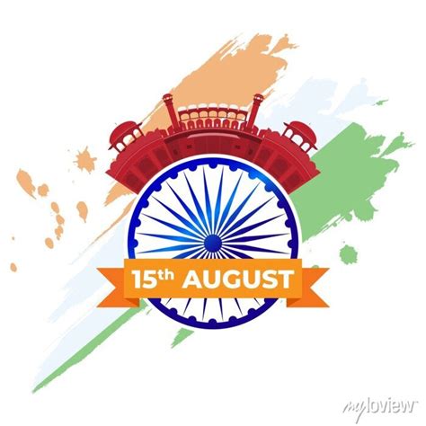 Vector Illustration For Indian Independence Day August Wall Mural