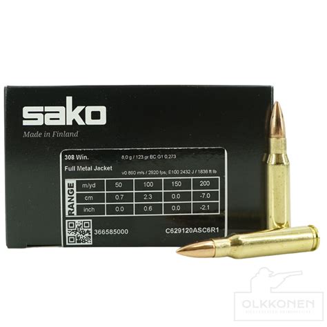 Sako Range 308 Win 8 G FMJ 50kpl Rs Olkkonen Fi