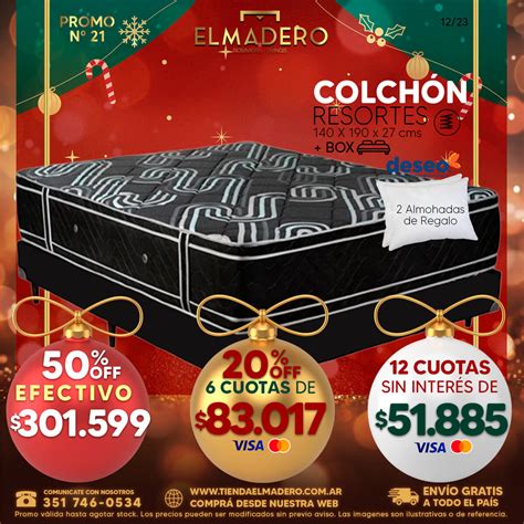 Nº21 COMBO COLCHON RESORTES DESEO 2 PLAZAS BASE SOMMIER 140X190 2