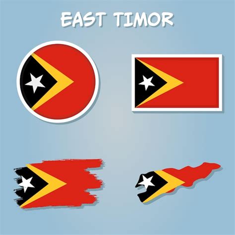 Premium Vector East Timor Vector Set Detailed Country Shape Flags And