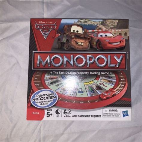 Monopoly Cars Lightning Mcqueen Racetrack Game Disney Pixar Hasbro