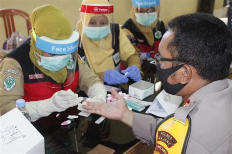 Personel Polres Majene Mengikuti Rapid Test Massal Mbs Sulbar