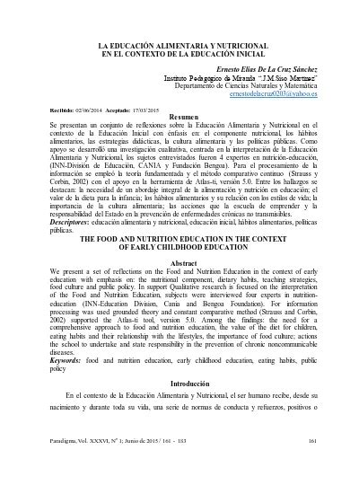 La Educaci N Alimentaria Y Nutricional En El Contexto De La Educaci N