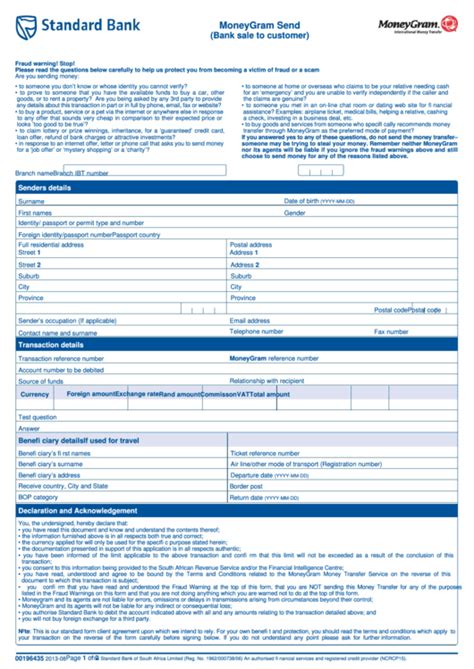 Top Moneygram Form Templates Free To Download In Pdf Format