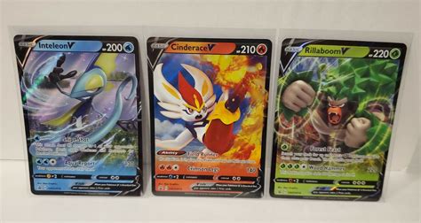 Pokemon Sword And Shield Inteleon Cinderace And Rillaboom V Set Full