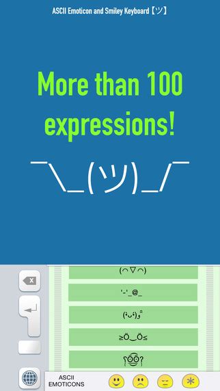 ASCII Emoticon & Smiley Keyboard (emoji faces expressions and emotions ...