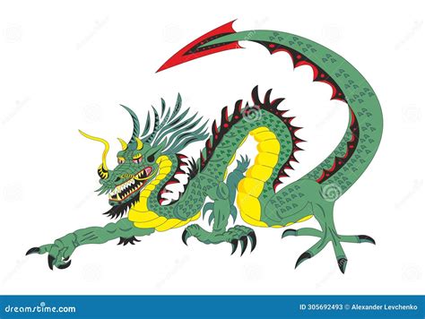 Chinese Dragons are Treasure Keepers Stock Illustration - Illustration ...