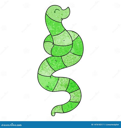 Quirky Hand Drawn Cartoon Snake Stock Vector Illustration Of Retro