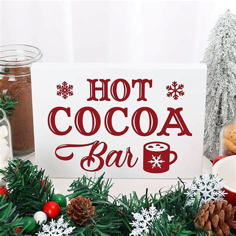 Hot Cocoa Station Sign Hot Chocolate Bar Sign Wood Rustic