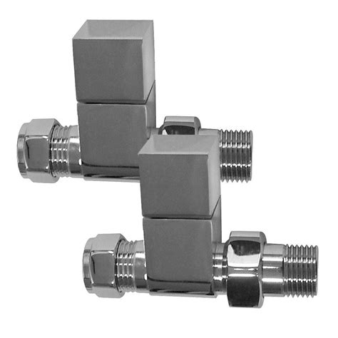 Logan Scott 15mm Square Straight Radiator Valves Pair Chrome 148990 Plumbing World