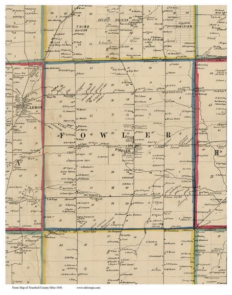 Fowler, Ohio 1856 Old Town Map Custom Print - Trumbull Co. - OLD MAPS