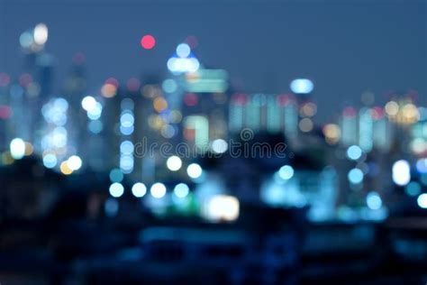 Blurred Cityscape Of Krung Thep Maha Nakhon Bangkok On Night Scene