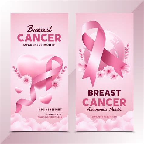 Premium Vector Breast Cancer Awareness Month Banners In Realistic Design