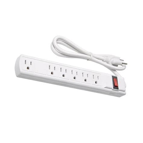 6 Outlet Power Strip And Extension Socket With 15a Circuit Breaker Surger Protector