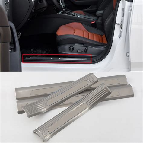 Car Styling Interior Car Door Sill Plate Panel Cover Trim Pcs