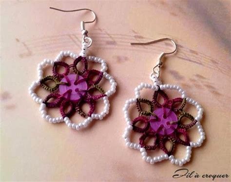 Fil Croquer Frivolite Tatting Boucle D Oreille Frivolit Boucles