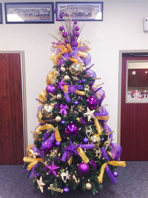 Stepped Up My Decorating Skills This Year Purple And Gold Christmas