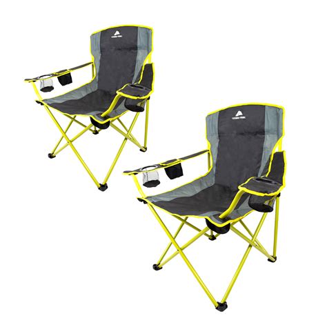 Ozark Trail Oversized Tailgate Quad Folding Camp Chair Set 2 Pack