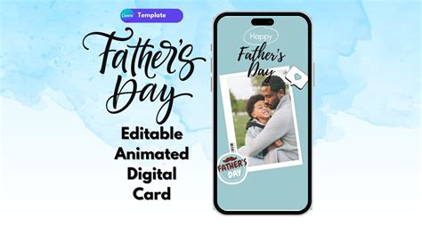 Father S Day Animated Greeting Card Fathers Day Animated Video Canva Editable Template