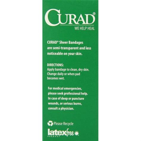 Curad Sheer Bandages Assorted Sizes 80 Ct