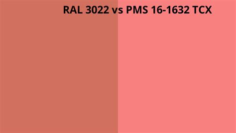 Ral 3022 Vs Pms 16 1632 Tcx Ral Colour Chart Uk