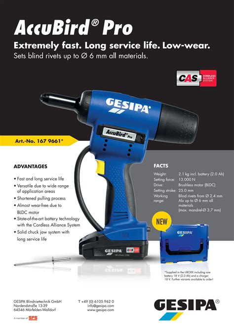 gesipa accubird pro cas by Schröders Industrial Products Eftf ApS Issuu