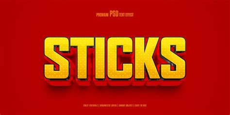 Premium Psd Sticks Fully Editable Premium Psd Text Effect