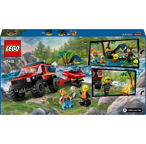 Lego City 60412 Firhjulstrukket Brandbil Med Redningsbåd På Lager
