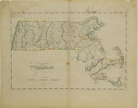 Antique Map "the State Of Massachusetts"