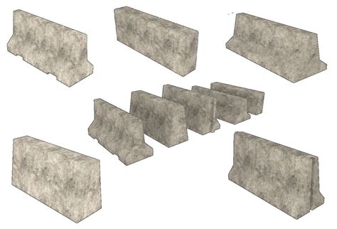 Concrete Barriers Collection Free Vr Ar Low Poly 3d Model Cgtrader