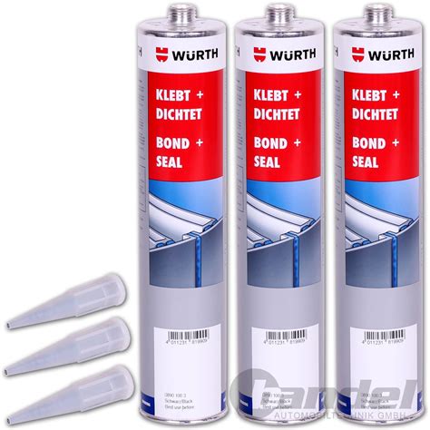 26 10 L 3x WÜRTH Konstruktionsklebstoff Klebt Dichtet 300ml weiss