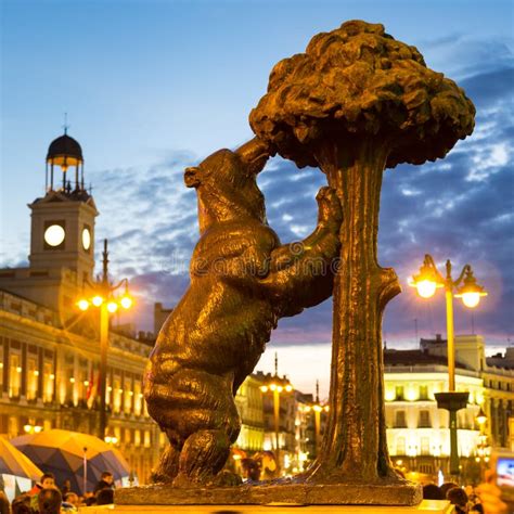 Statue of Bear on Puerta Del Sol, Madrid, Spain. Editorial Image ...