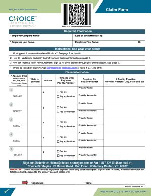 Fillable Online Claim Form Required Information Employer Company