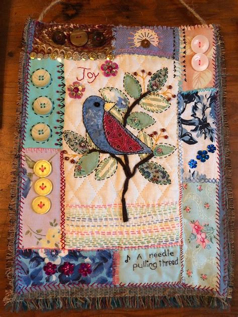 Slow Stitch Fabric Collage By Susie Shields Textile Art Embroidery